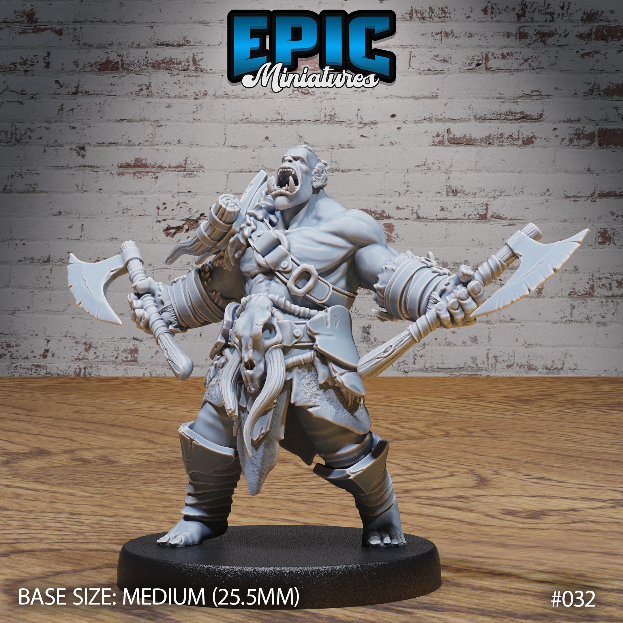Orc Army Double Axe / Green Skin Lord / Male Humanoid Warrior / Burly Raider Tribe / Beast Tamer / Evil Forest Fighter / Woodland Encounter